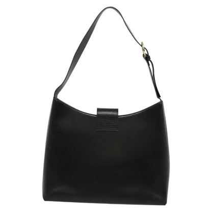 Salvatore Ferragamo Gancio Flap Hobo Leather, Black, Leather, Shoulder Bag