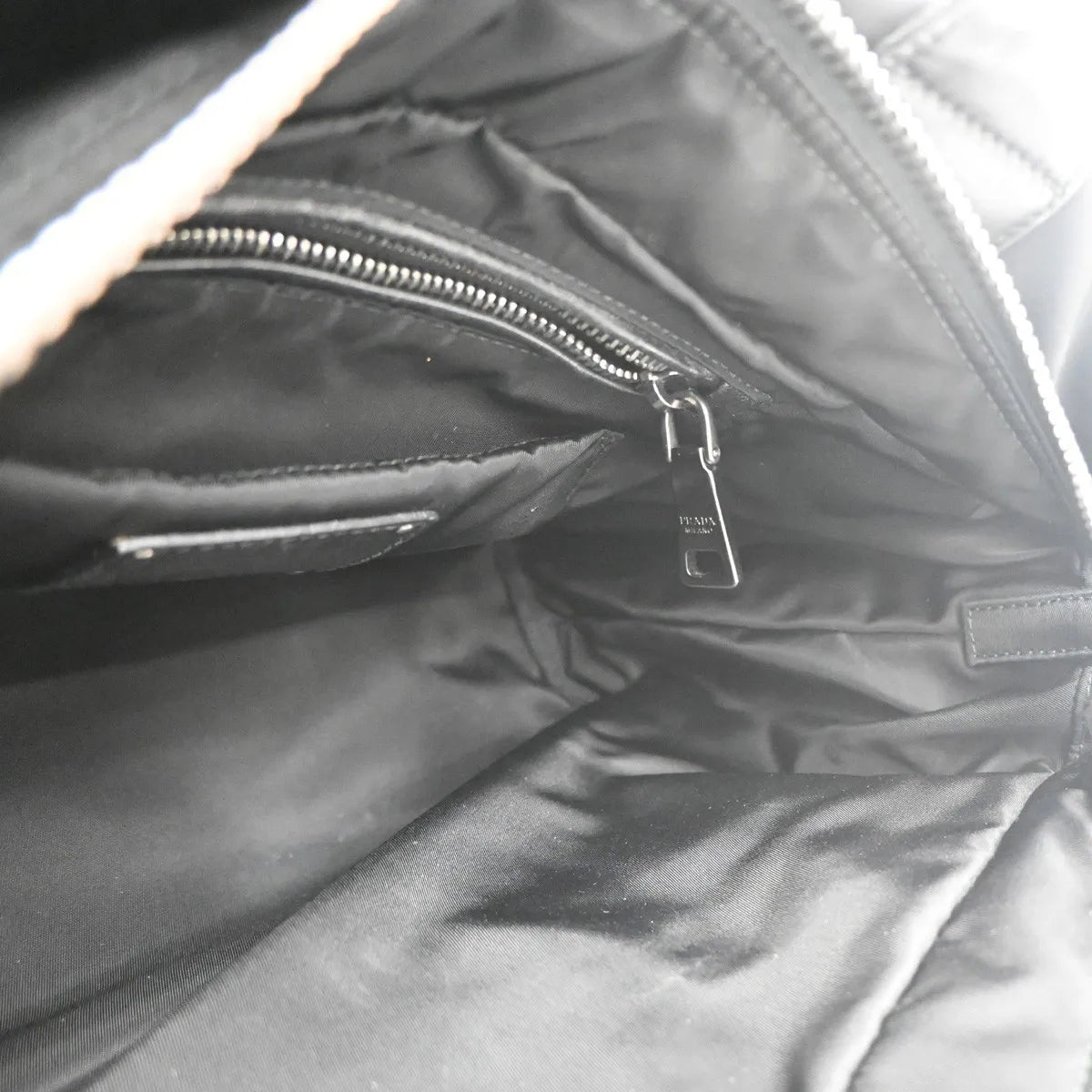 Prada Convertible Double Tote Tessuto, Black, Nylon, Handbag