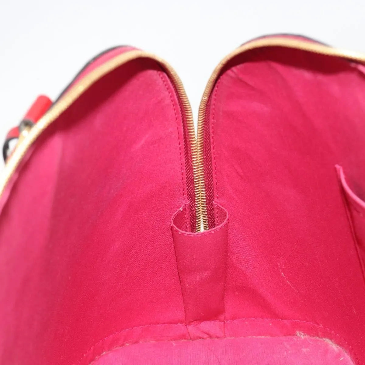 Louis Vuitton Alma Monogram Vernis, Red, Patent Leather, Handbag