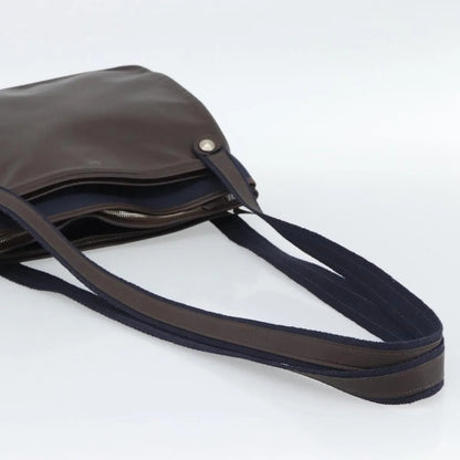 Hermes Mrs. Hippie Leather and Toile, Navy, Leather, Shoulder Bag