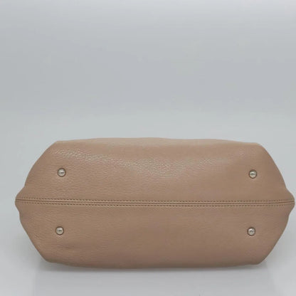 Salvatore Ferragamo Sofia Satchel Leather, Beige, Leather, Handbag