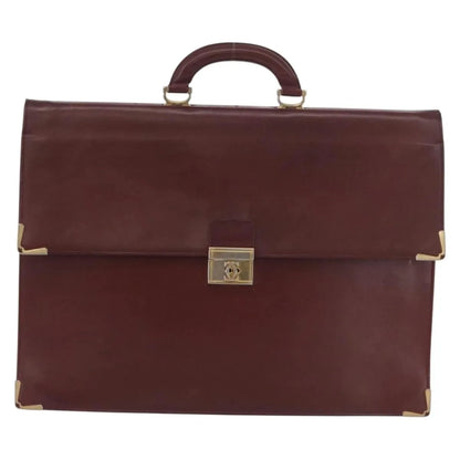cartier Vintage must de Cartier Leather, Burgundy, Leather, Briefcase