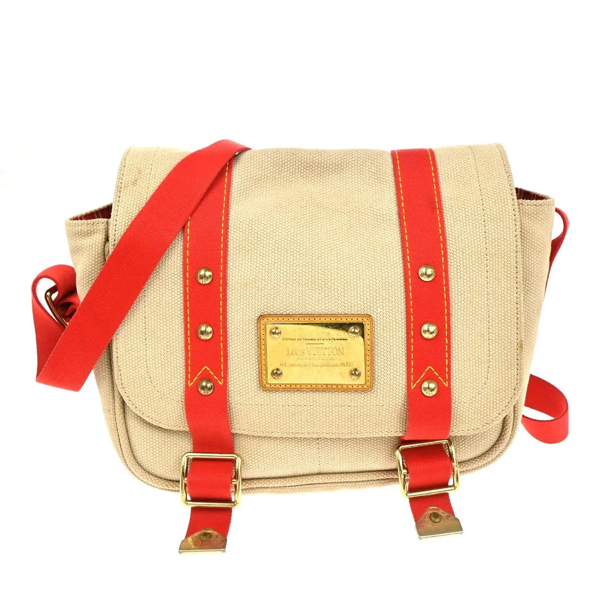 Louis Vuitton Antigua Besace Messenger Canvas, Beige, Canvas, Shoulder Bag