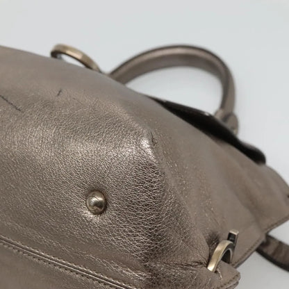 Salvatore Ferragamo Sofia Satchel Leather, Gold, Leather, Handbag