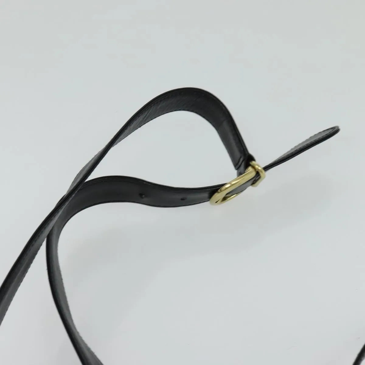 Gucci Vintage Flat Messenger Nylon and Leather, Black, Leather, Shoulder Bag