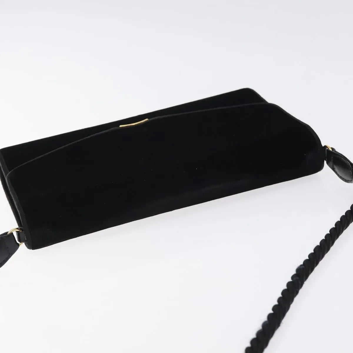 Gucci Vintage Flap Velvet, Black, Velvet, Shoulder Bag