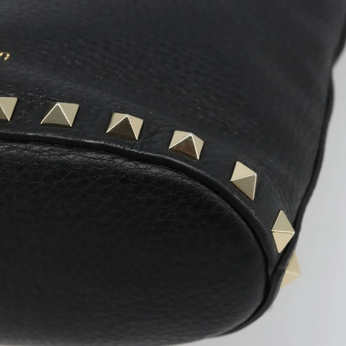 Valentino Garavani Rockstud Leather, Black, Leather, Handbag