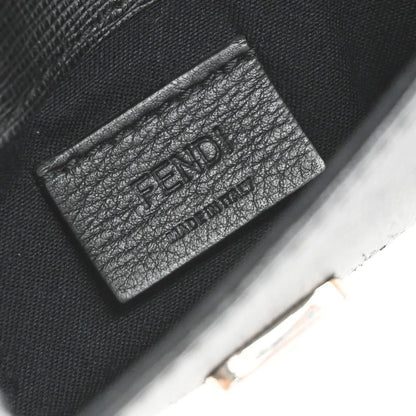 Fendi Karlito Wallet on Chain Studded Saffiano Leather, Black, Leather, Shoulder Bag