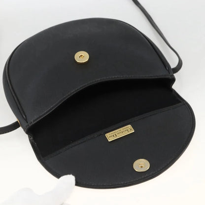 Christian Dior Vintage Honeycomb Flap Coated Canvas, Black, Canvas, Shoulder Bag