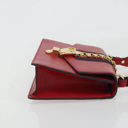 Gucci Sylvie Leather, Red, Leather, Shoulder Bag