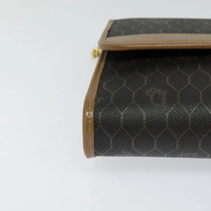 Christian Dior Vintage Honeycomb chain Canvas, Black, Canvas, Shoulder Bag