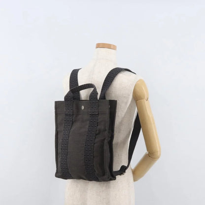 Hermes Herline Canvas, Gray, Canvas, Backpack