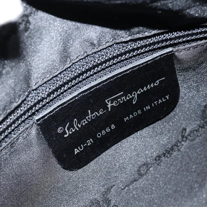 Salvatore Ferragamo Gancini Tote Gancini Canvas, Black, Nylon, Tote Bag