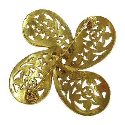Chanel Logo CC Gold-plated, Gold, Gold Plated, Brooch