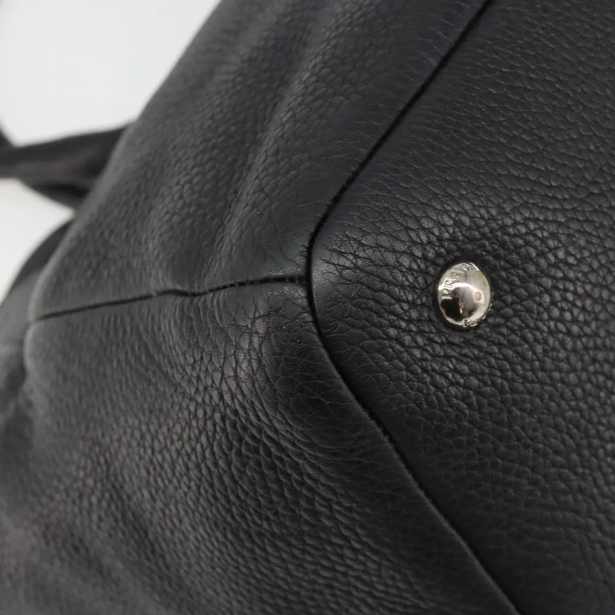 Prada Top Handle Tote Leather, Black, Leather, Tote Bag