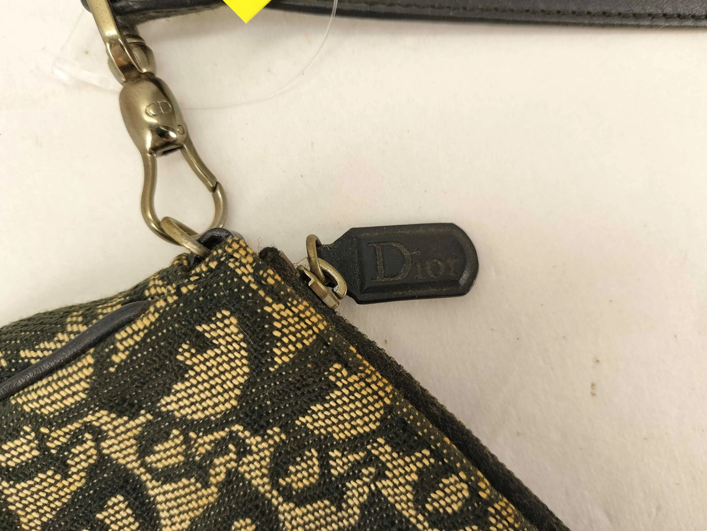 Christian Dior Vintage Saddle Diorissimo Canvas, Beige, Canvas, Shoulder Bag