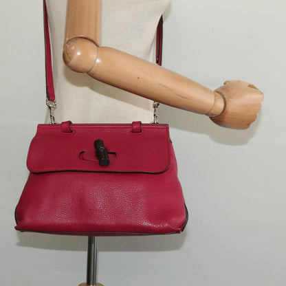 Gucci Bamboo Daily Top Handle Leather, Pink, Leather, Shoulder Bag