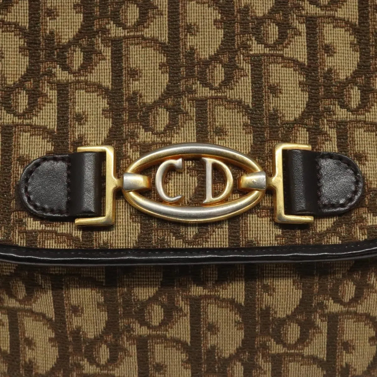 Christian Dior Vintage Trotter Canvas, Brown, Canvas, Shoulder Bag