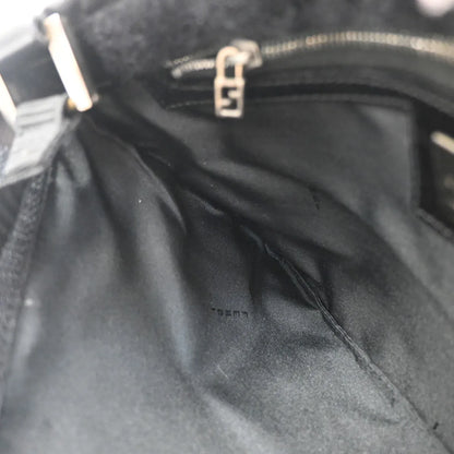 Fendi Logo Zucca Zucca, Black, Canvas, Shoulder Bag