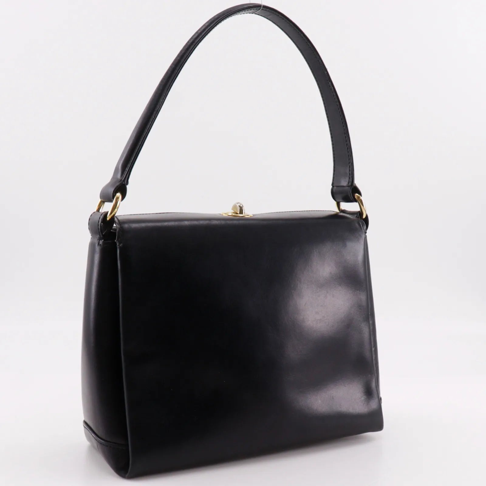 Gucci Vintage Leather, Black, Leather, Shoulder Bag
