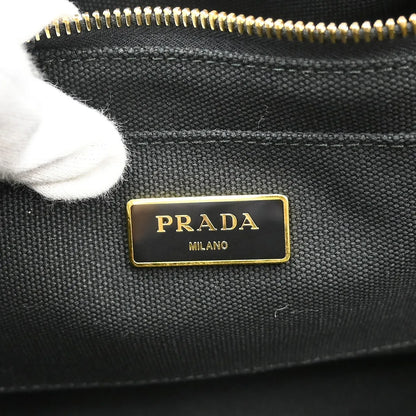 Prada Canapa Convertible Tote Rhinestone Embellished Canvas, Black, Canvas, Handbag