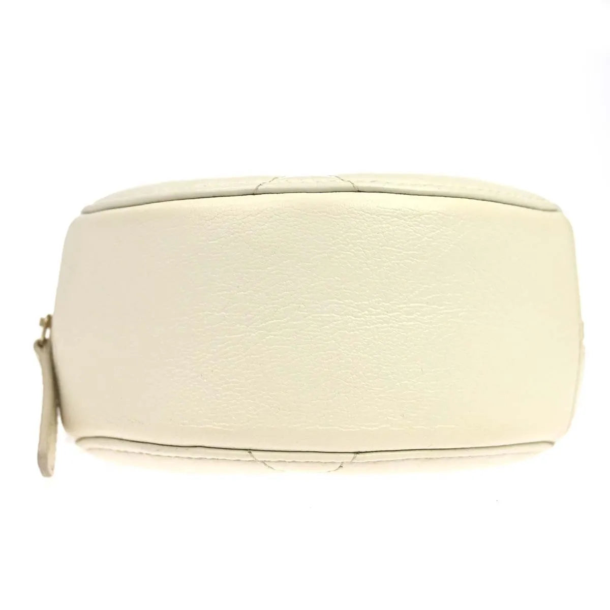 Chanel Round Clutch with Chain Quilted Lambskin, White, Leather, Clutch