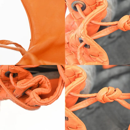 Bottega Veneta Intrecciato Shoulder Leather, Orange, Leather, Handbag
