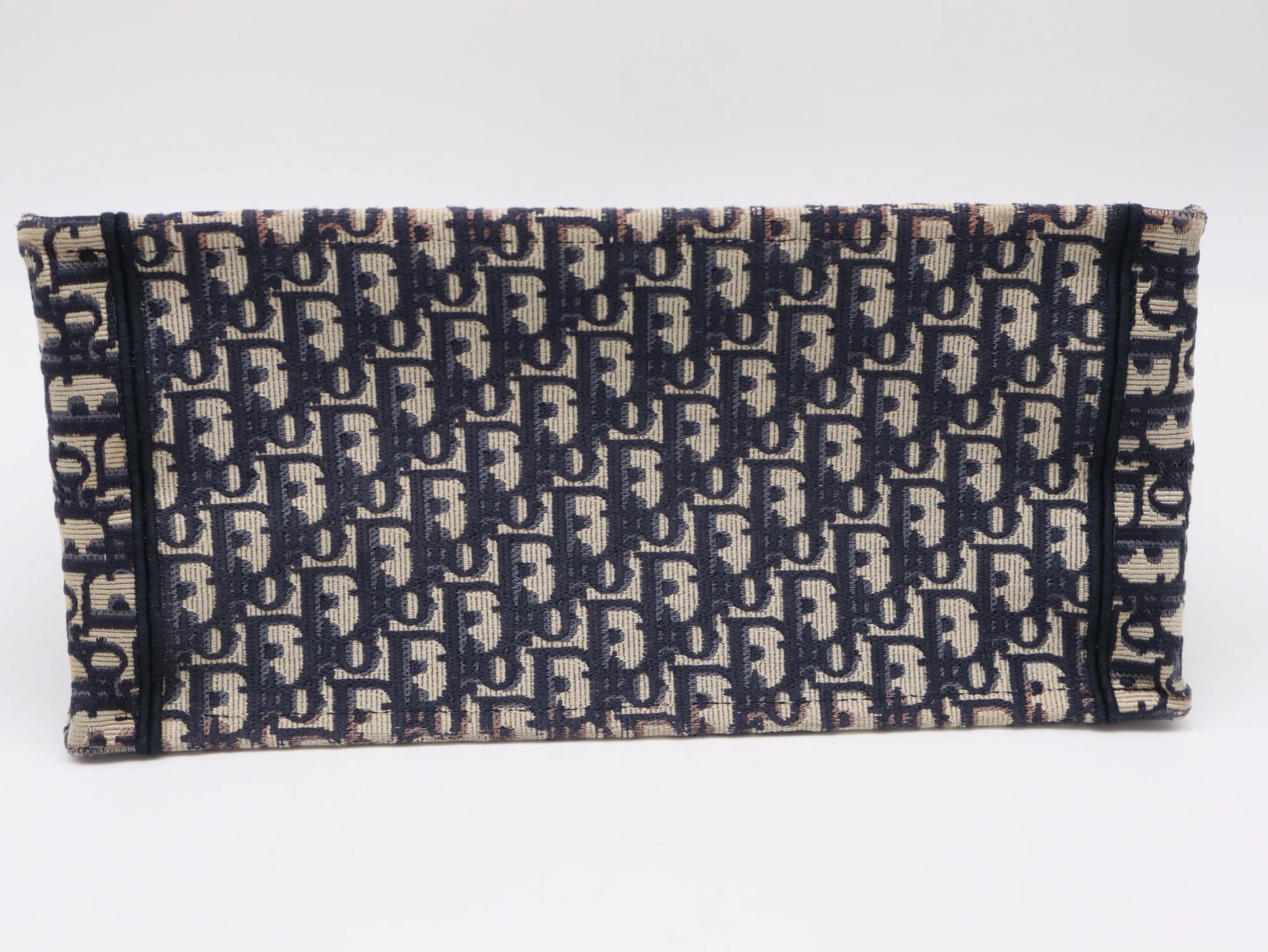 Christian Dior Book Tote Embroidered Canvas, Navy, Canvas, Tote Bag