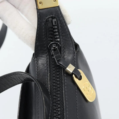 Gucci Vintage Horsebit Leather, Black, Leather, Shoulder Bag