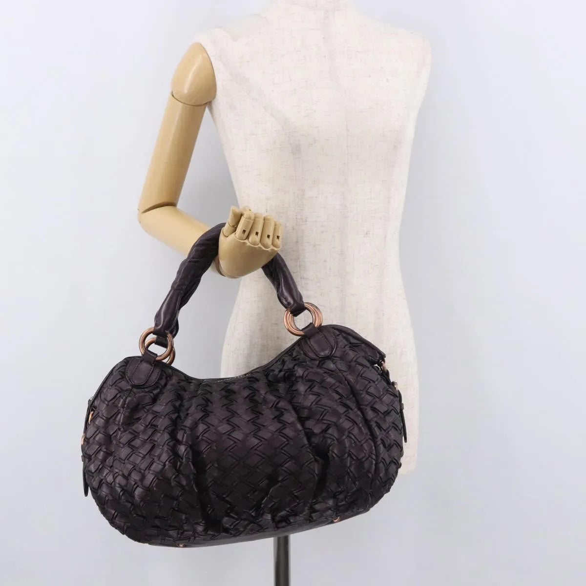 Miu Miu Hobo Woven Leather, Purple, Leather, Handbag