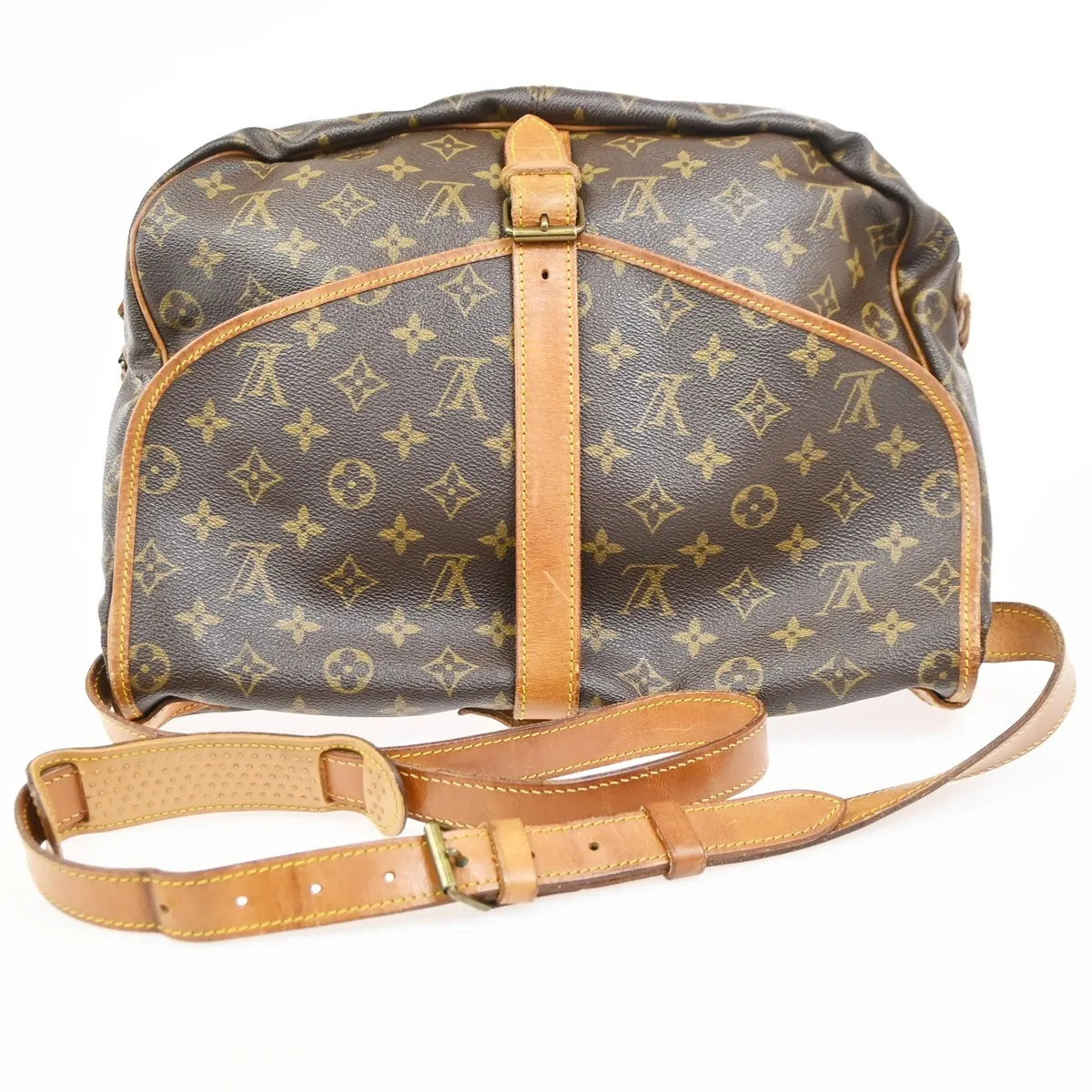 Louis Vuitton Saumur Monogram Canvas, Brown, Leather, Shoulder Bag