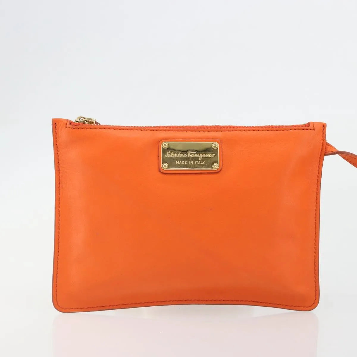 Salvatore Ferragamo Sookie Satchel Leather, Orange, Leather, Handbag