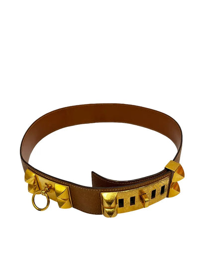 Hermes Collier de Chien Belt Leather, Brown, Leather, Belt