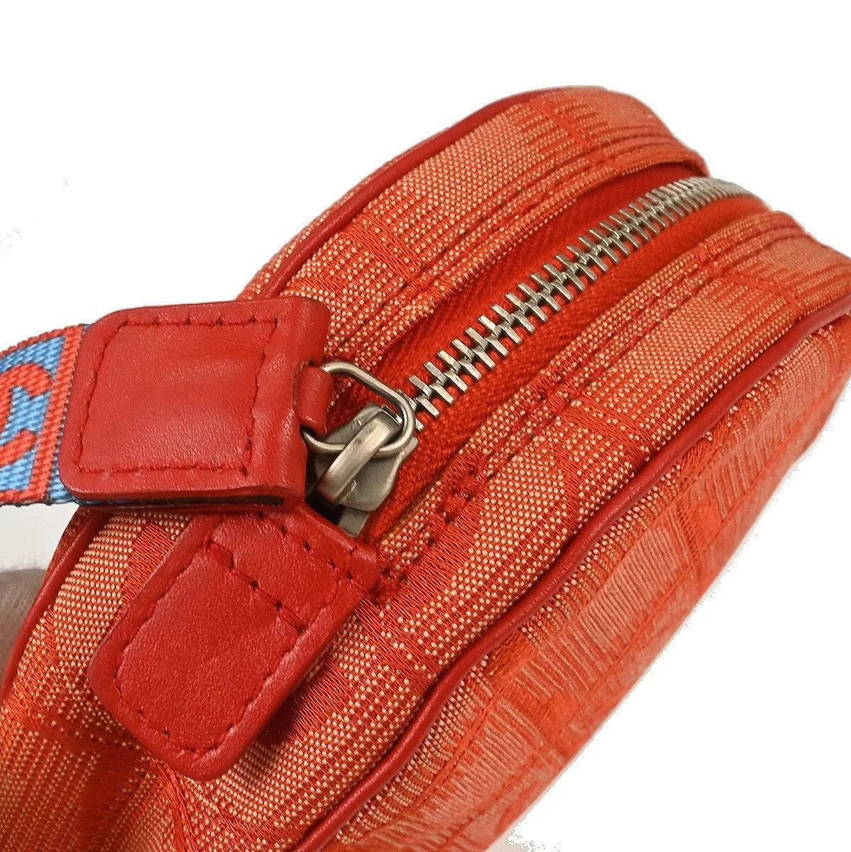 Chanel Travel Line Round Wristlet Nylon, Orange, Nylon, Clutch