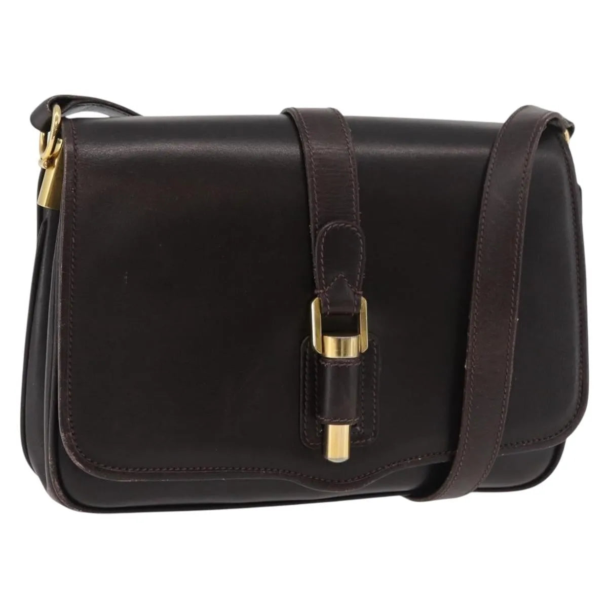 Gucci Vintage Leather, Brown, Leather, Shoulder Bag