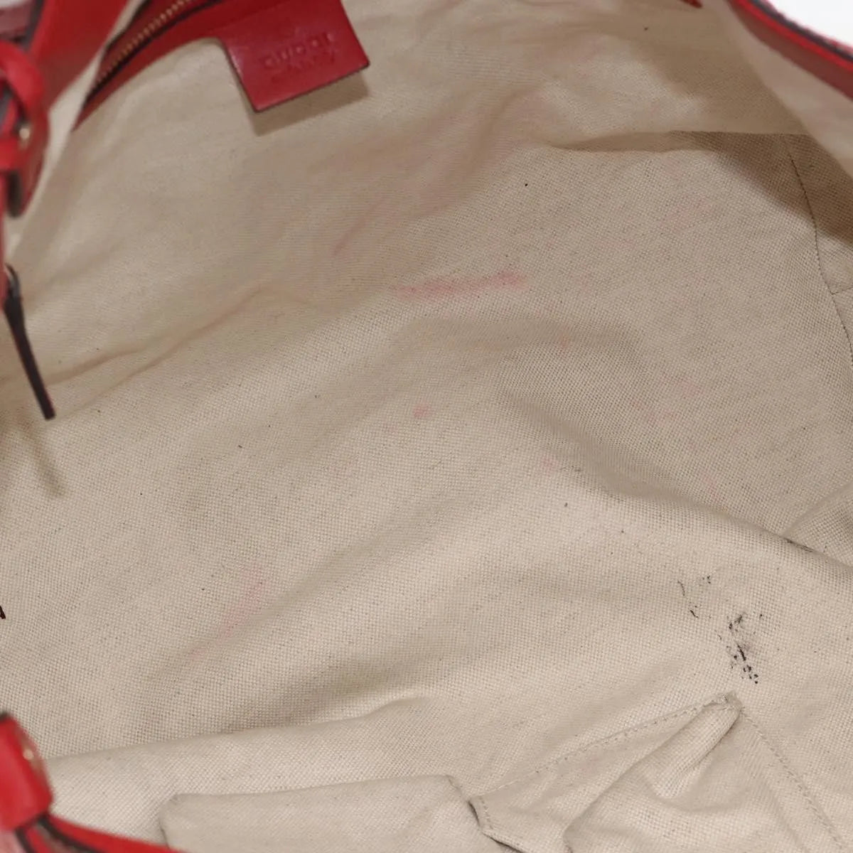 Gucci Craft Tote Diamante Leather, Red, PVC, Tote Bag
