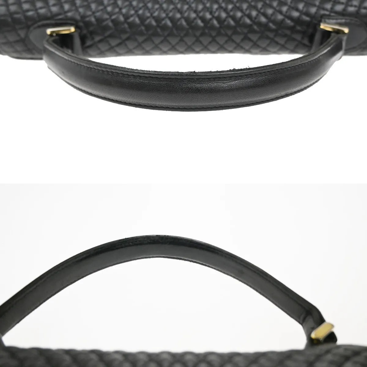 Bally Vintage Quilted Leather, Black, Leather, Handbag