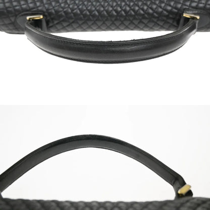 Bally Vintage Quilted Leather, Black, Leather, Handbag