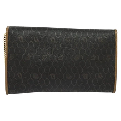 Christian Dior Vintage Honeycomb chain Canvas, Black, Canvas, Shoulder Bag