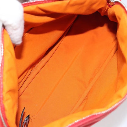 Hermes Bolide Canvas, Red, Canvas, Clutch