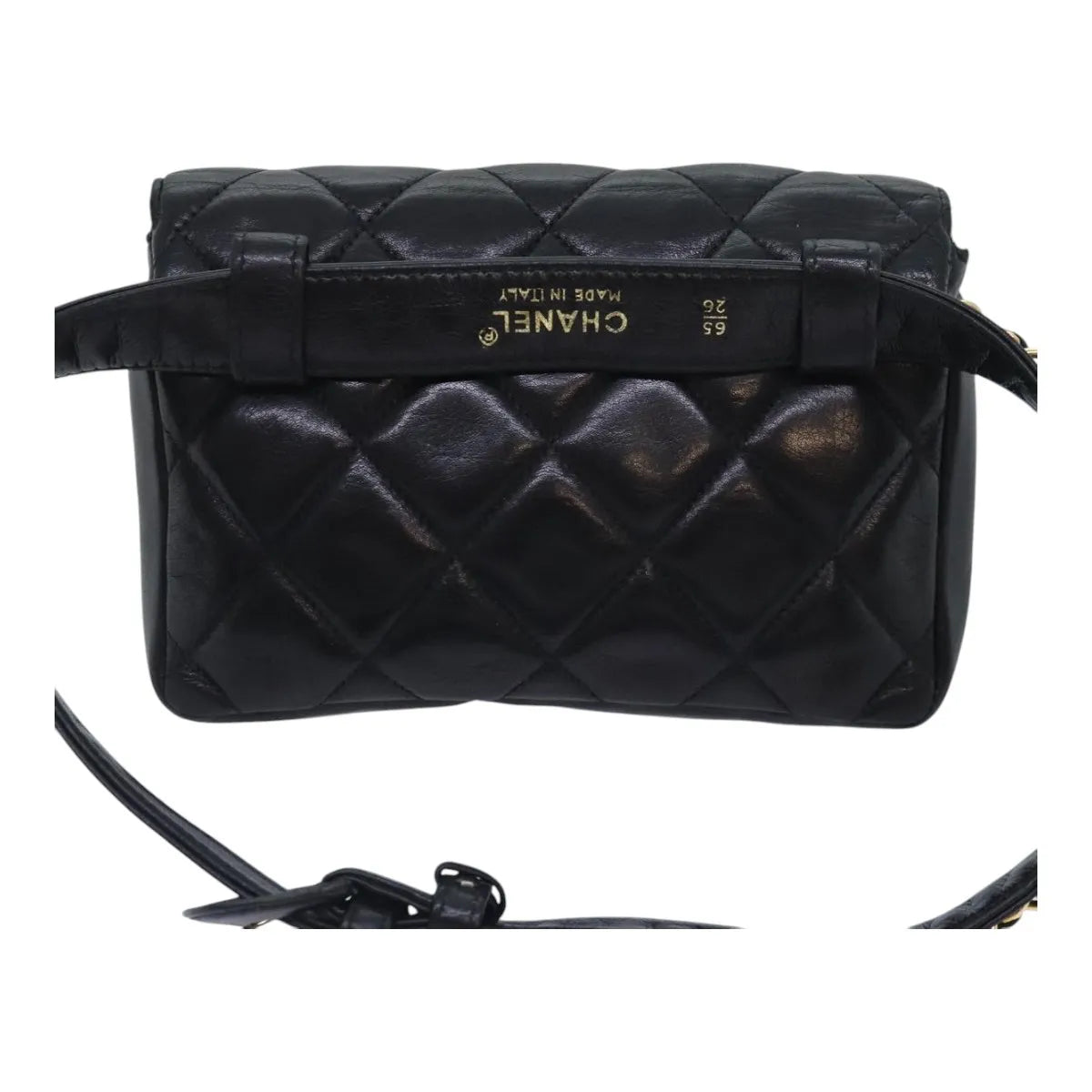 Chanel Vintage CC Waist Lambskin, Black, Leather, Shoulder Bag
