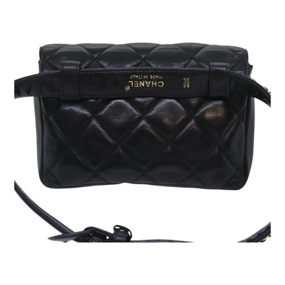Chanel Vintage CC Waist Lambskin, Black, Leather, Shoulder Bag