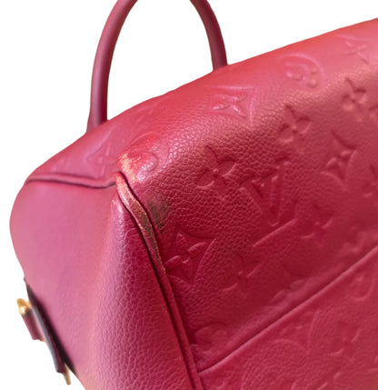 Louis Vuitton Speedy Bandouliere Monogram Empreinte Leather, Burgundy, Leather, Handbag