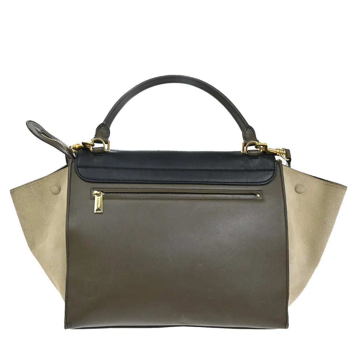 Celine Trapeze Leather with Suede, Multicolour, Leather, Handbag
