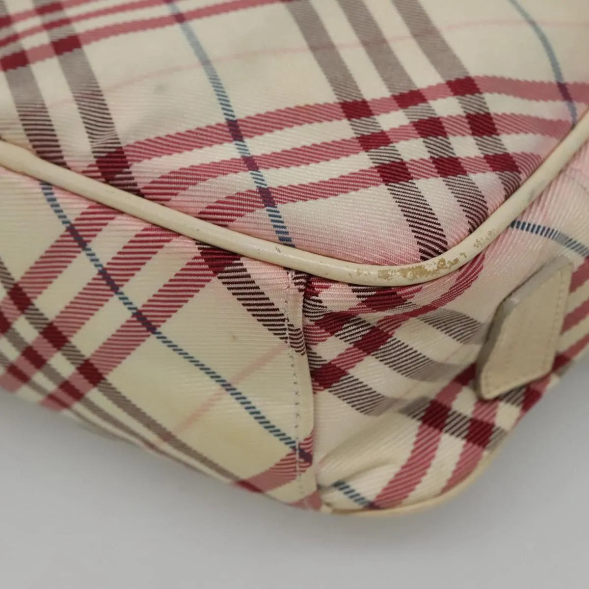 Burberry Nova Check Blue Label Nylon, White, Nylon, Shoulder Bag