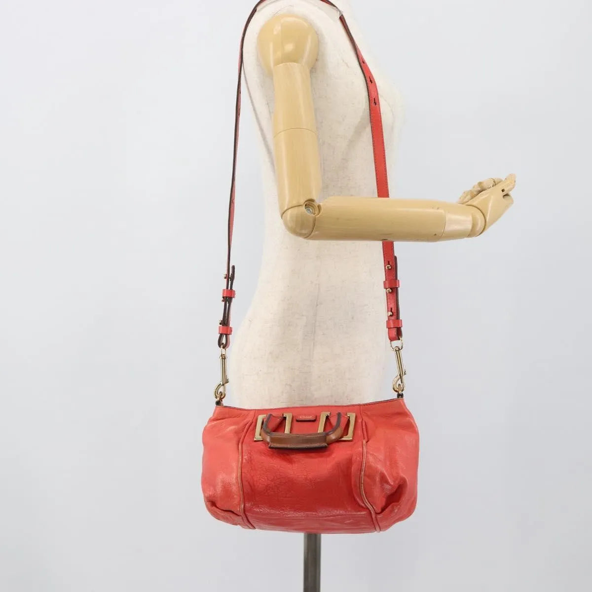 Chloe Ethel Leather, Red, Leather, Handbag
