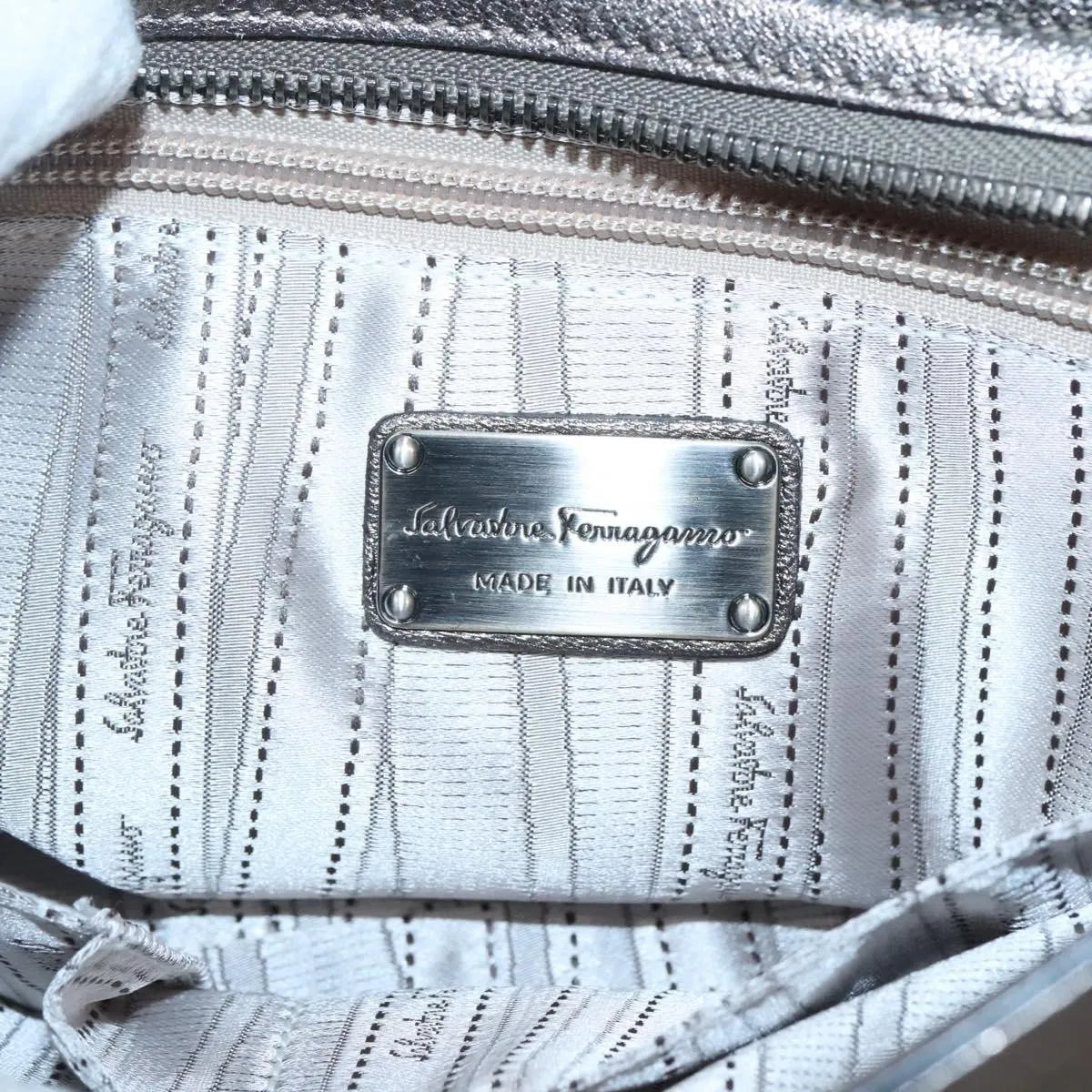 Salvatore Ferragamo Sofia Satchel Leather, Gold, Leather, Handbag