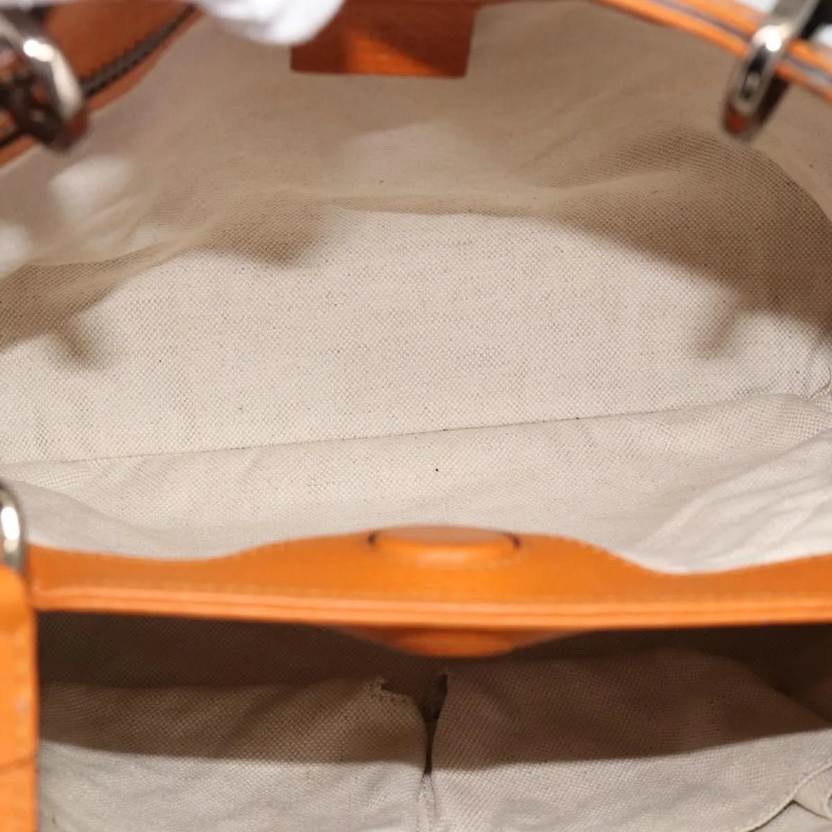Gucci Bamboo shopper Leather, Orange, Leather, Handbag
