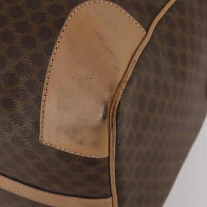 Celine Vintage Duffle Macadam Coated Canvas, Brown, Canvas, Travel Bag