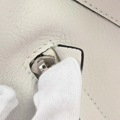 Loewe Hammock Leather, White, Leather, Handbag